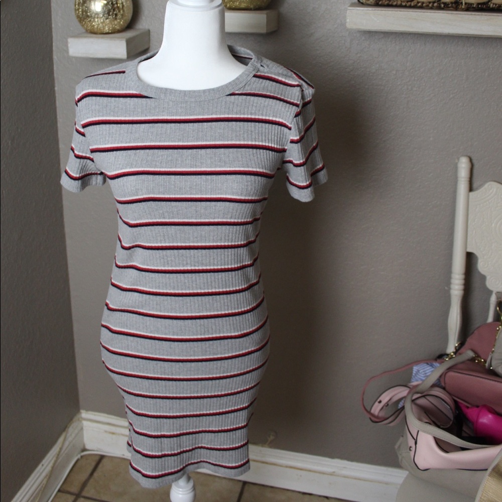 striped mini dress